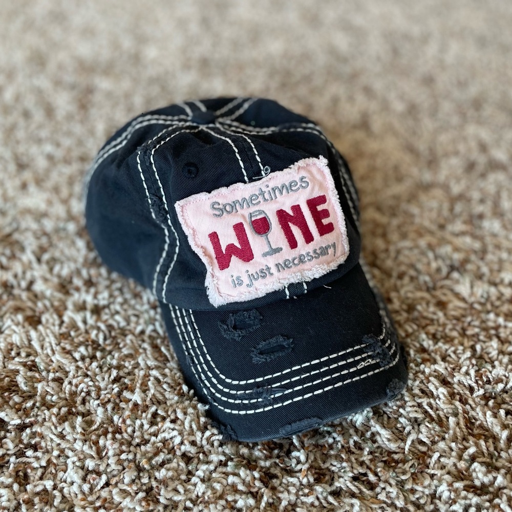 Wine Adjustable Distressed Hat - image 3